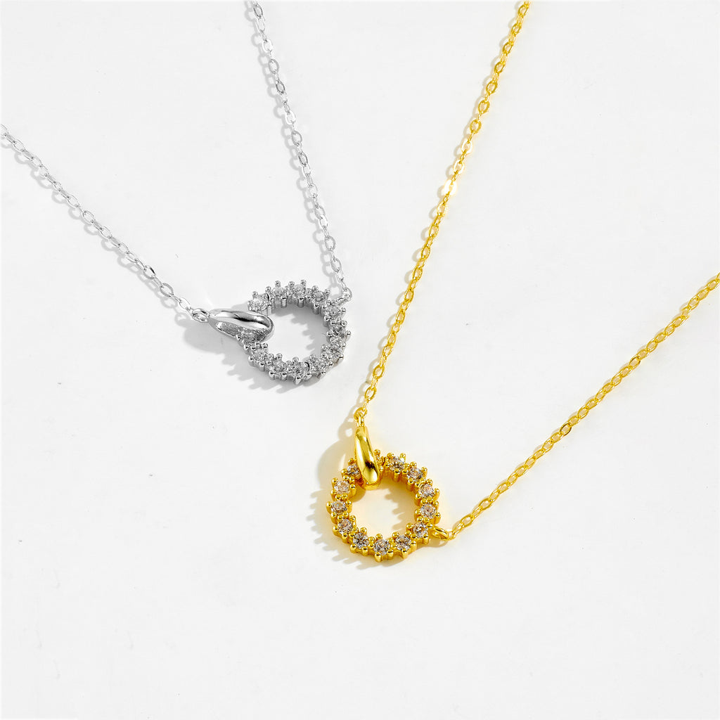 S925 Sterling Silver Ring Buckle Necklace