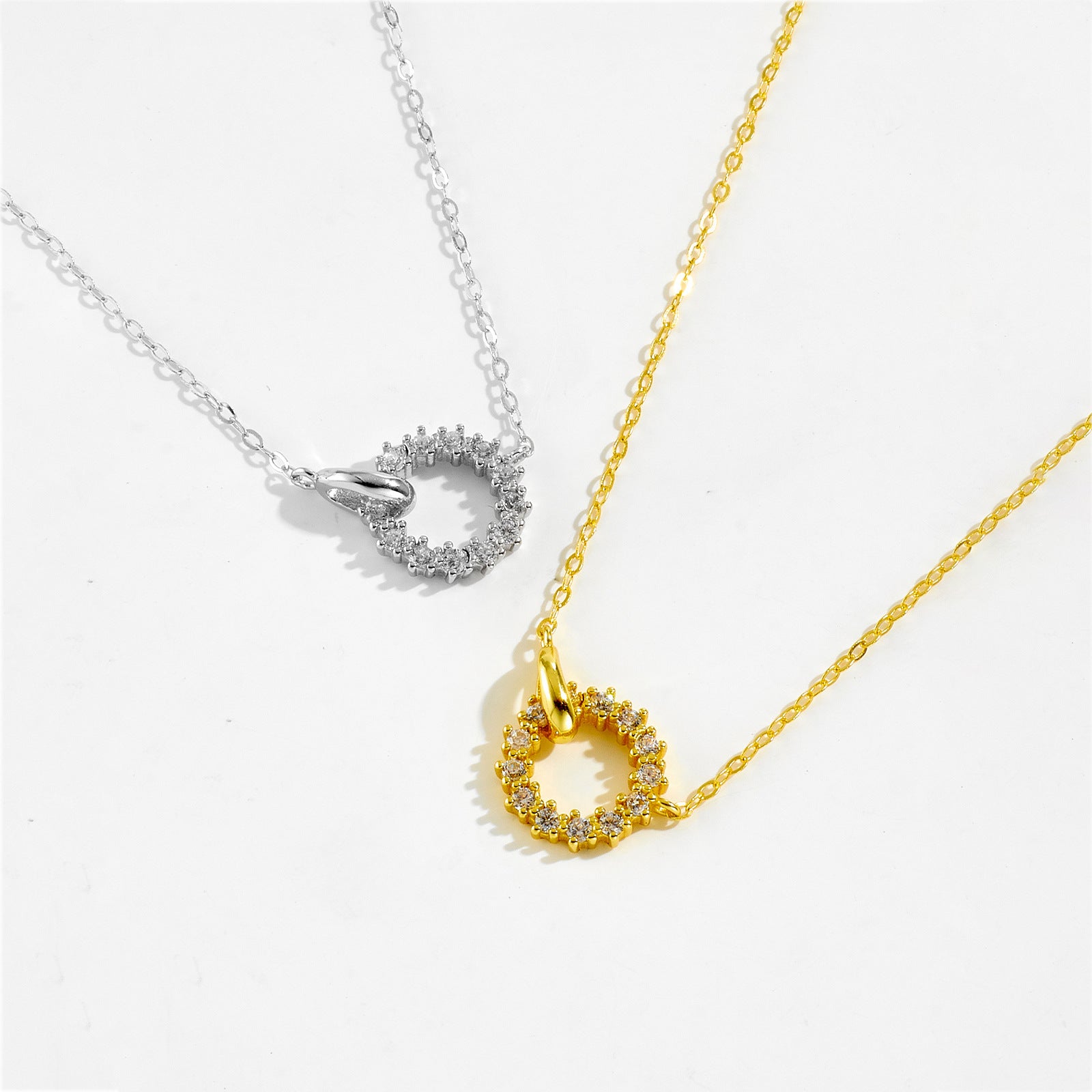 S925 Sterling Silver Ring Buckle Necklace