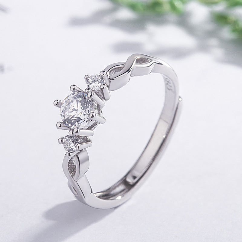 S925 Sterling Silver Winding Couple Ring