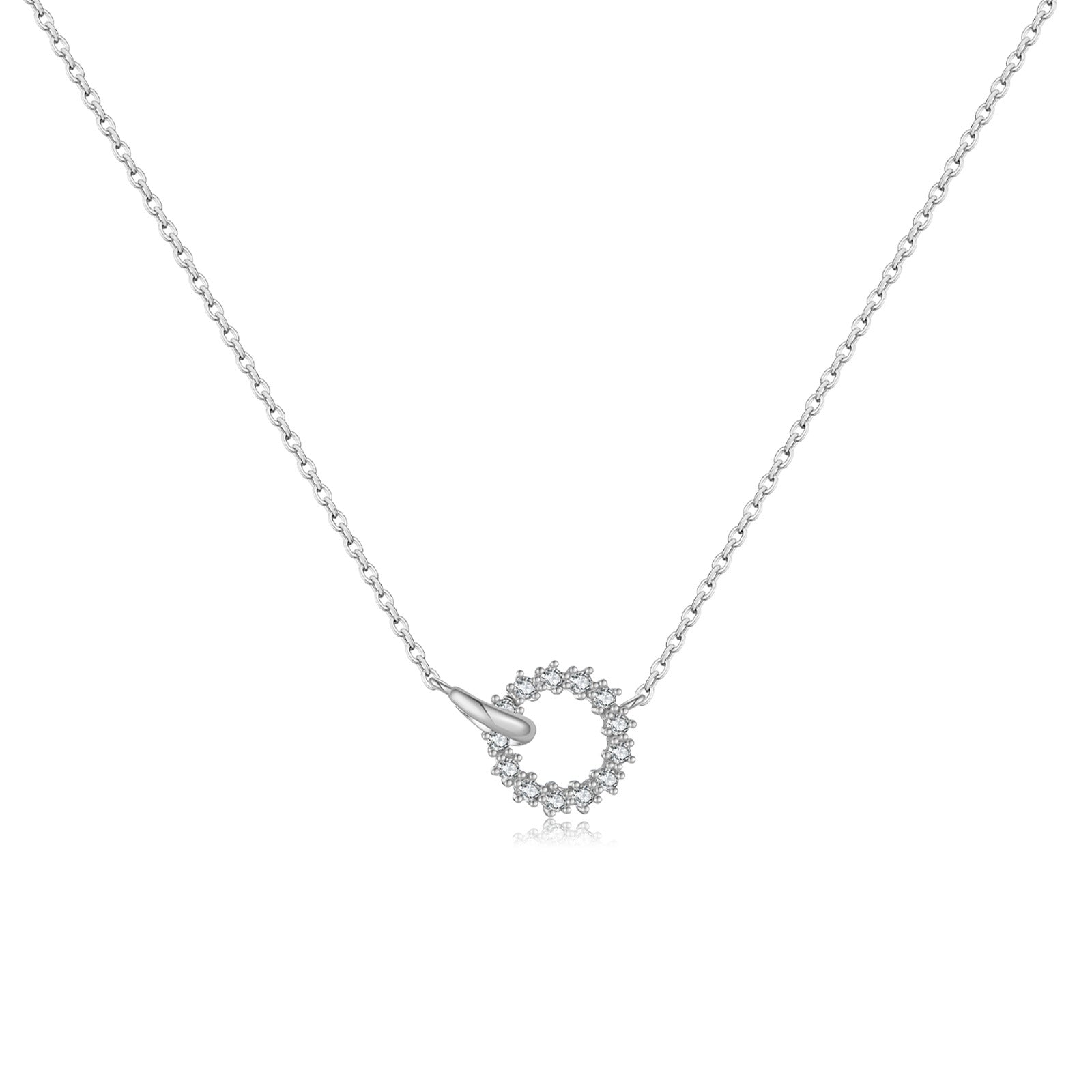 S925 Sterling Silver Ring Buckle Necklace