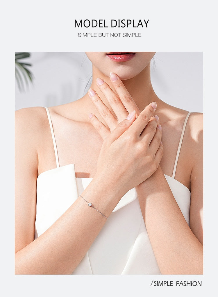 Women's S925 Sterling Silver Round Bracelet