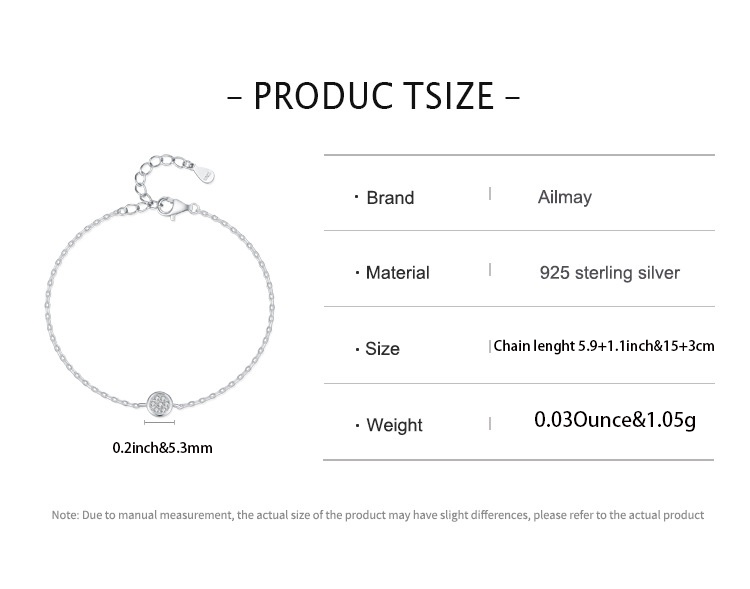 Women's S925 Sterling Silver Round Bracelet
