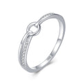 S925 Sterling Silver Microset Geometric Line Ring