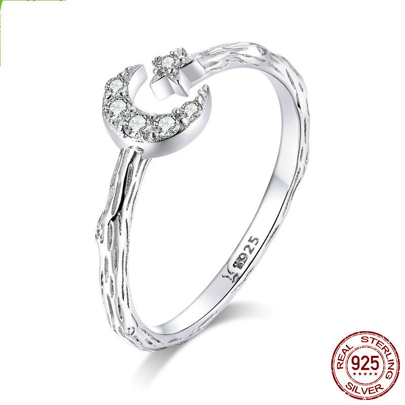 Star Moon S925 Sterling Silver Ring