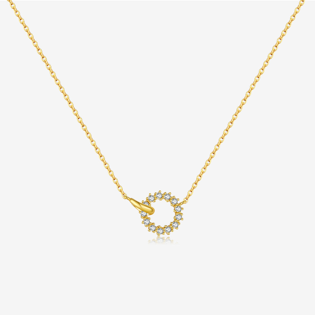 S925 Sterling Silver Ring Buckle Necklace