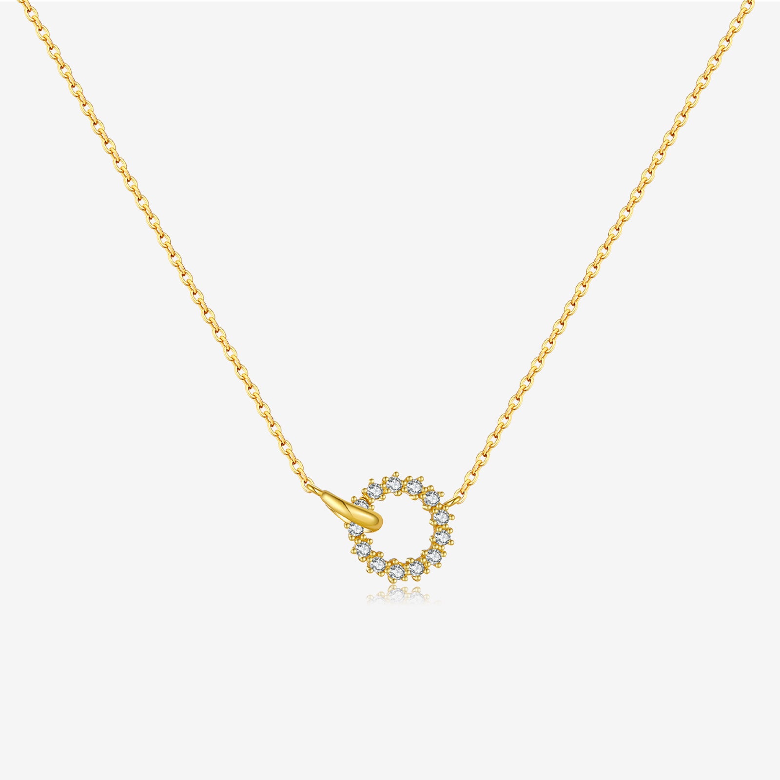 S925 Sterling Silver Ring Buckle Necklace