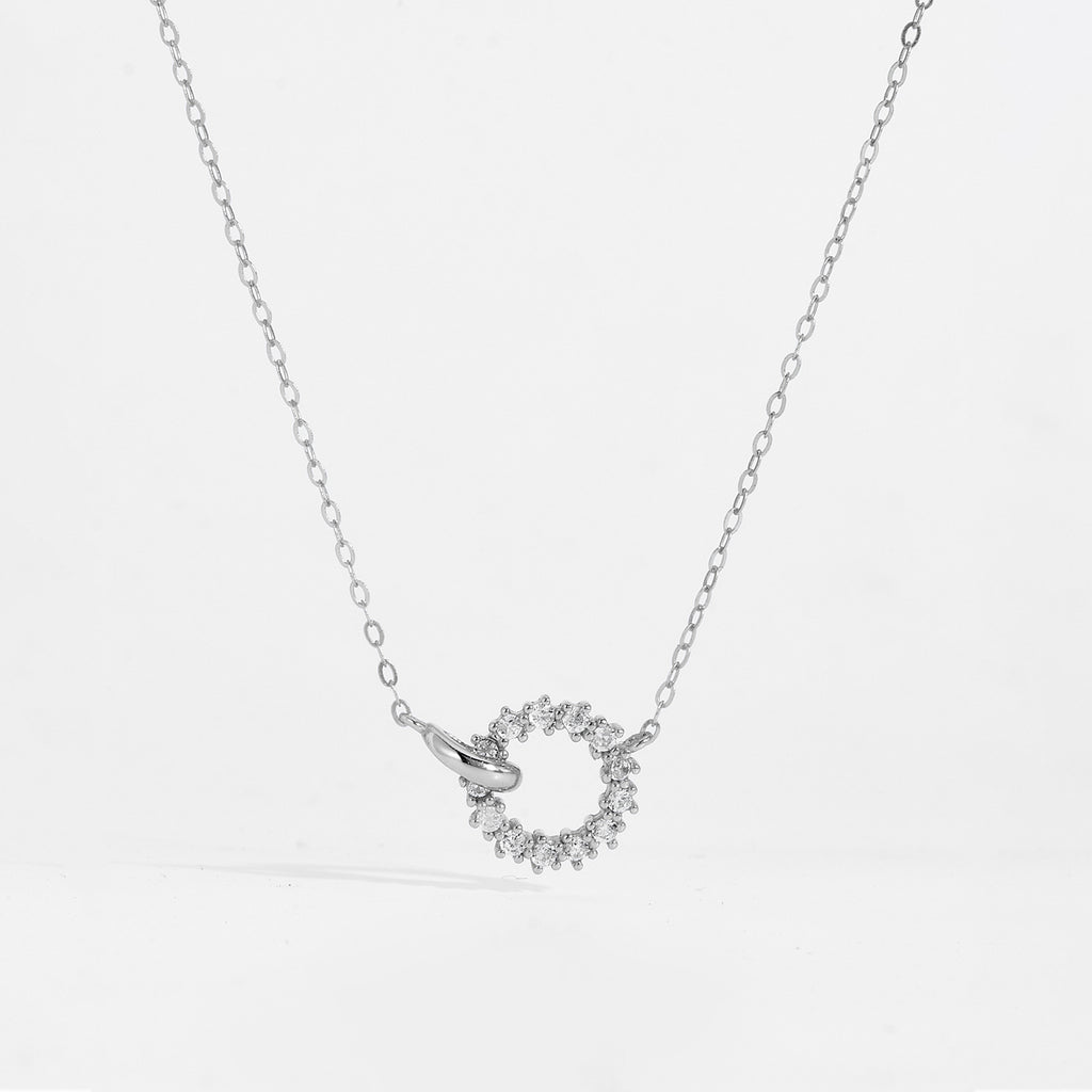 S925 Sterling Silver Ring Buckle Necklace