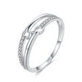 S925 Silver Microset Double Line Ring