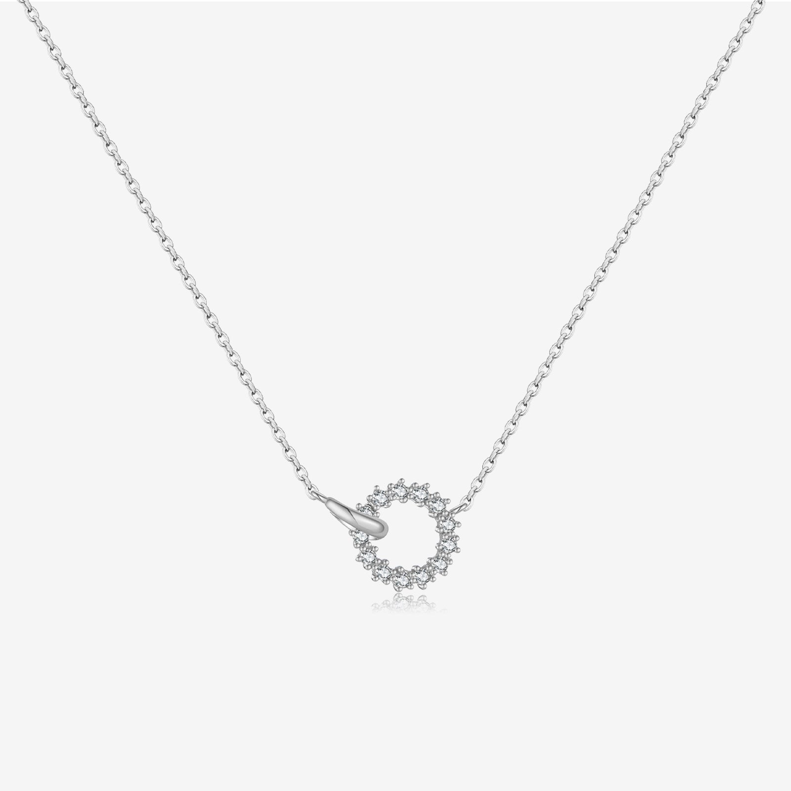 S925 Sterling Silver Ring Buckle Necklace