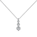 S925 Sterling Silver Round Zircon Ring Necklace And Earring Suit